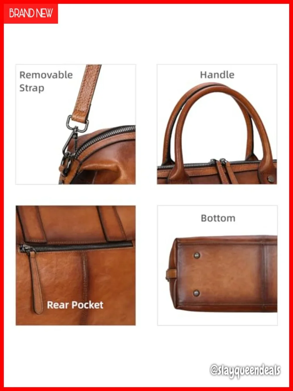 Leather Satchel Shoulder Bag Hobo Tote